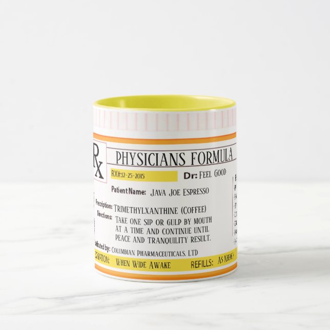 Caneca Receita de Fórmula de Médicos RX (Centro)