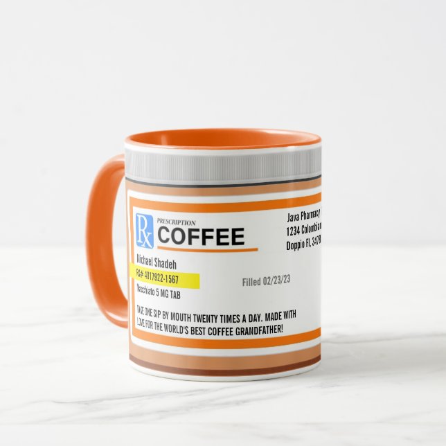 Caneca Receita do Melhor Avô do Mundo Personalizado (Frente Esquerda)