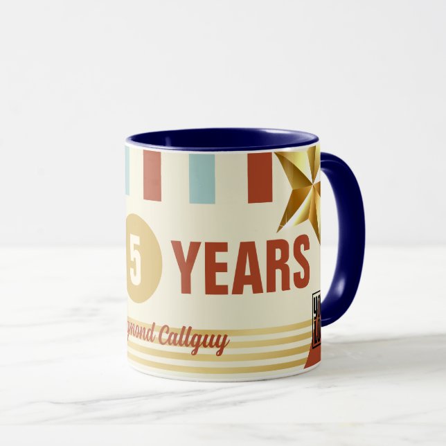 Caneca Reconhecimento de aniversário de meta de meta de f (Frente Esquerda)