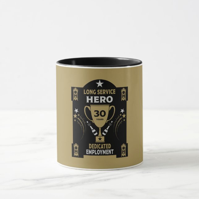 Caneca Reconhecimento do Serviço de Emprego Longo 30 anos (Centro)