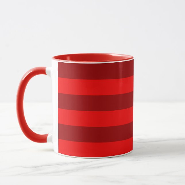 Caneca Red and Maroon Stripes Design (Esquerda)