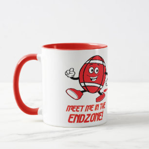 Caneca Red and White Cartoon Football Mug