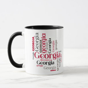 Caneca Red Black Georgia Word Art