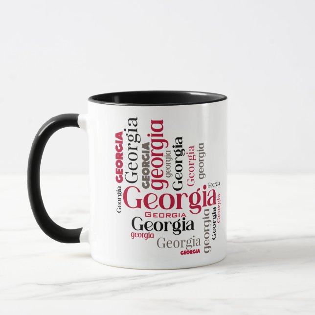 Caneca Red Black Georgia Word Art (Esquerda)