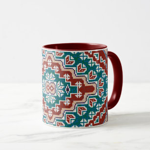 Caneca Red Blue Teal Indígenas Americanos Navajo