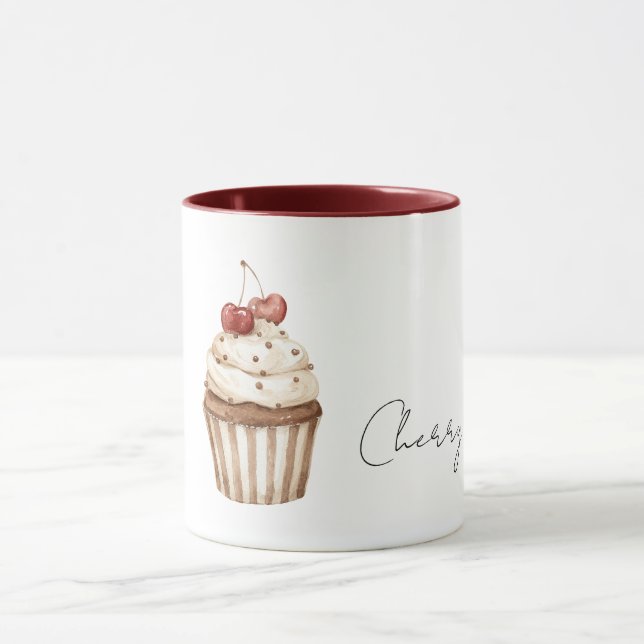Caneca Red Cherry Hearts Vanilla Cupcake   (Centro)