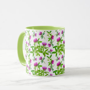 Caneca Red Clovers on White