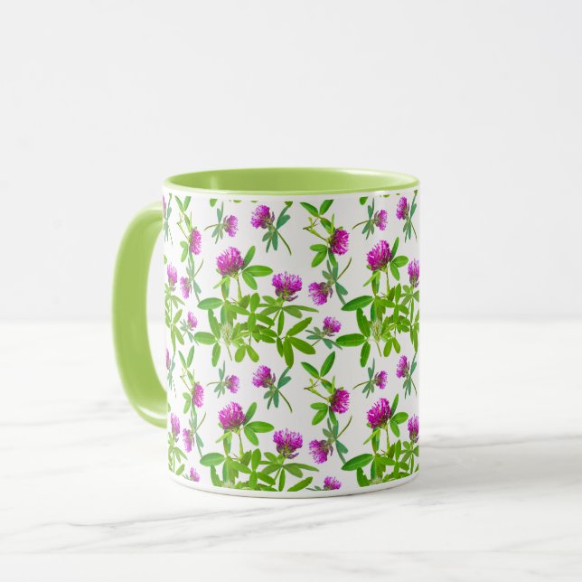 Caneca Red Clovers on White (Frente Esquerda)