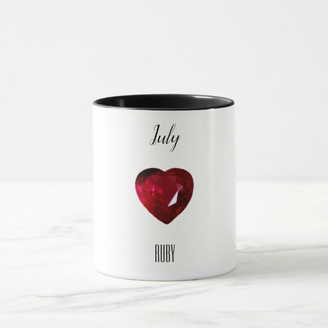 Caneca Red Coffee Mug Ruby Gemstone Julho Birthstone (Centro)