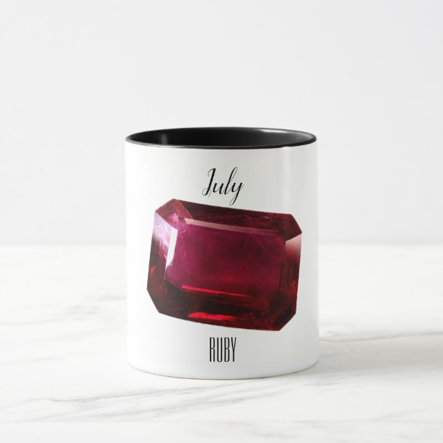 Caneca Red Coffee Mug Ruby Gemstone Julho Birthstone (Centro)