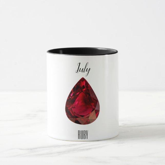 Caneca Red Coffee Mug Ruby Gemstone Julho Birthstone (Centro)