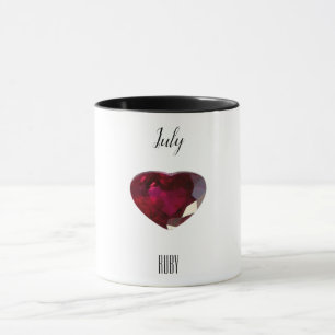 Caneca Red Coffee Mug Ruby Gemstone Julho Birthstone