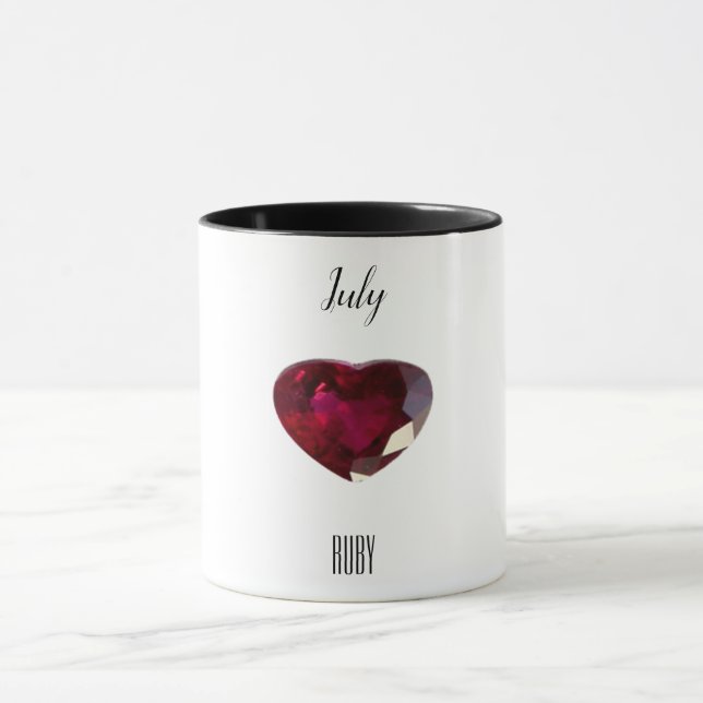 Caneca Red Coffee Mug Ruby Gemstone Julho Birthstone (Centro)