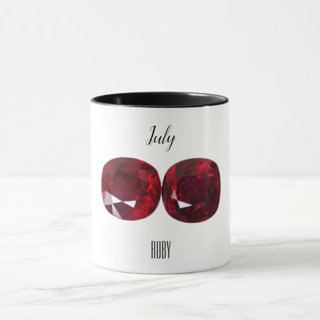 Caneca Red Coffee Mug Ruby Gemstone Julho Birthstone (Centro)