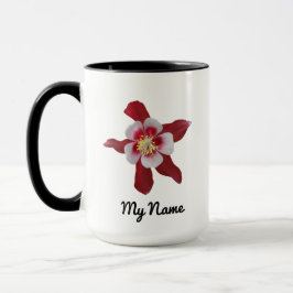 Caneca Red Columbine Mug com Nome Personalizado