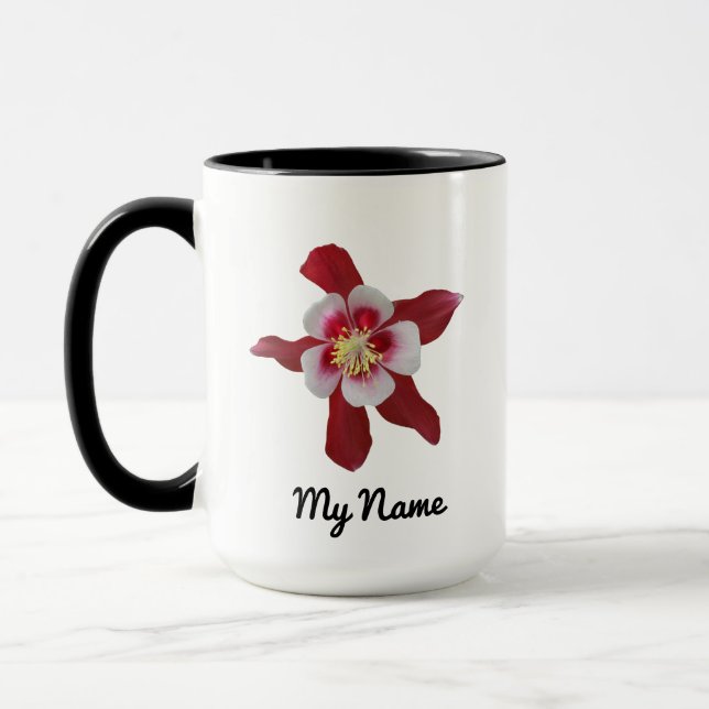 Caneca Red Columbine Mug com Nome Personalizado (Esquerda)
