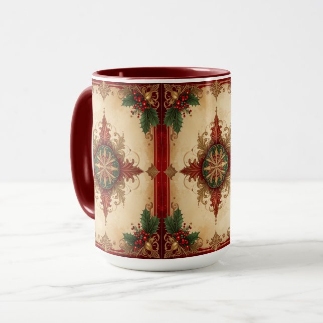 Caneca Red Decorative Holiday Mug (Frente Esquerda)
