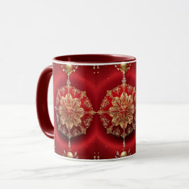 Caneca Red Decorative Ornaments Holiday Mug