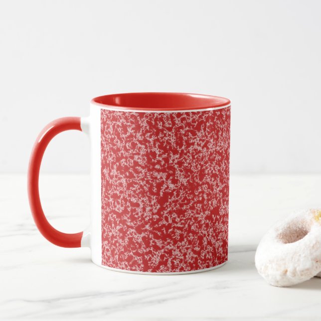 Caneca Red Faux Marble Mug (Com Donut)