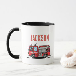 Caneca Red Fire Truck Party Décor | Custom Kids Birthday