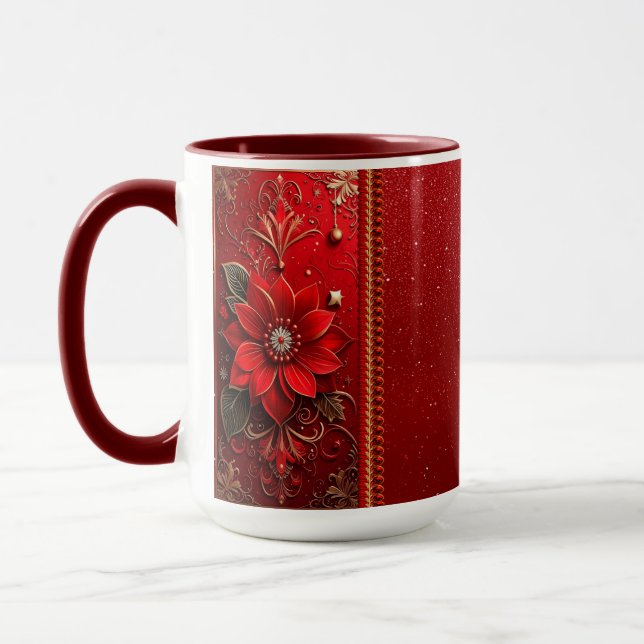 Caneca Red Flower Holiday Mug (Esquerda)