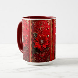 Caneca Red Flower Holiday Mug