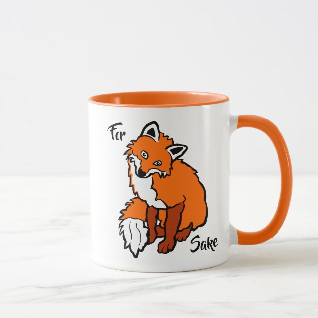 Caneca Red Fox, por favor, engraçado personalizável (Direita)