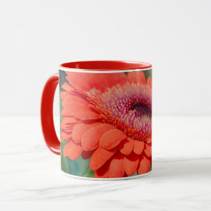 Caneca Red Gerbera Daisy Flower Art Mug Cup