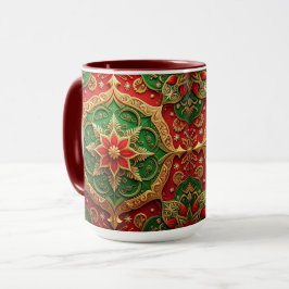 Caneca Red Green Decorative Holiday Mug