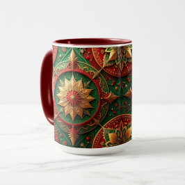 Caneca Red Green Decorative Holiday Mug