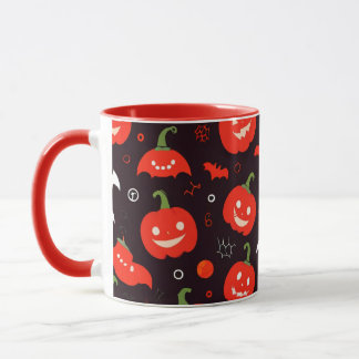 Caneca Red Halloween Mug com Fantasmas Spooky e Pumpkins!