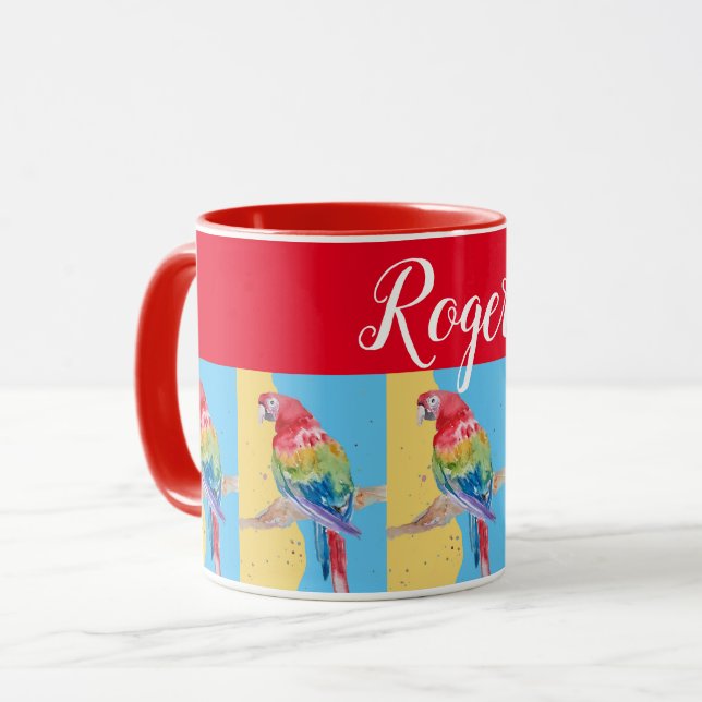 Caneca Red Macaw Pinting Mens Art Mug (Frente Esquerda)