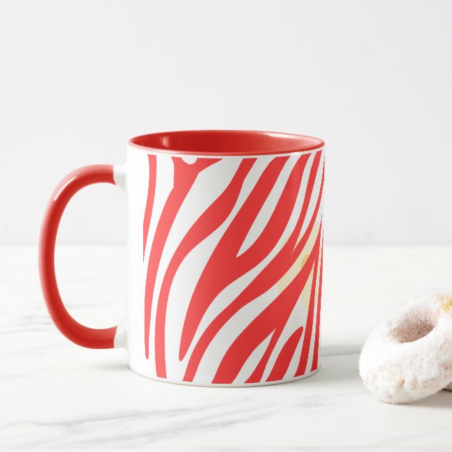 Caneca Red Painting Pattern Modern Art Design (Com Donut)