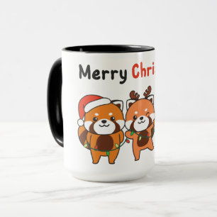 Caneca Red Panda Natal Pandas Vermelhas Feliz Natal