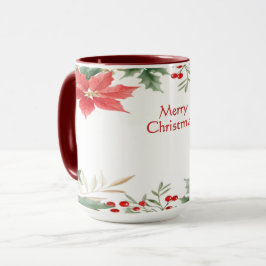 Caneca Red Poinsettia Natal Mug