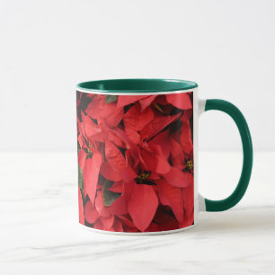 Caneca Red Poinsettias II Feriado de Natal Floral