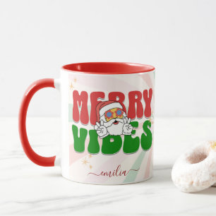 Caneca Red Retro 70s - Nome Personalizado de Vibes de Fel