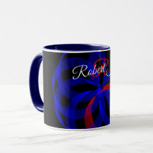 Red Revolving Accent Geometric Coffee Mug