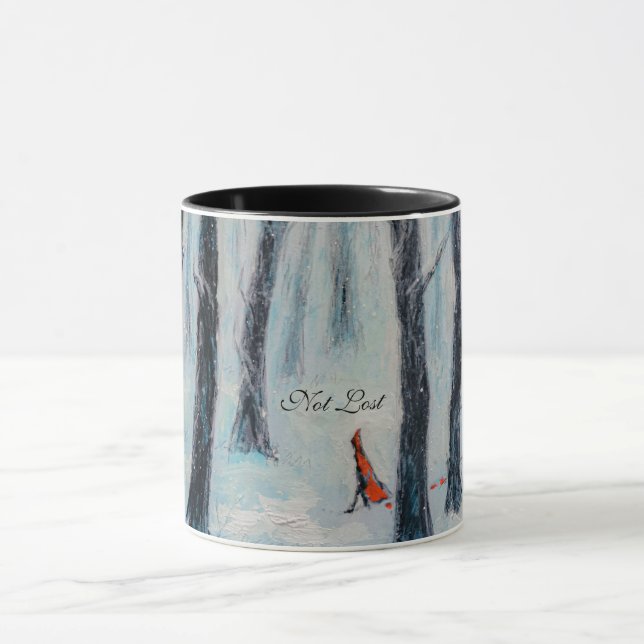 Caneca Red Riding Hood em uma floresta de inverno (Centro)