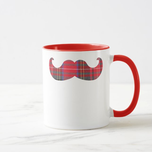 Caneca Red Tartan Mustache (Direita)