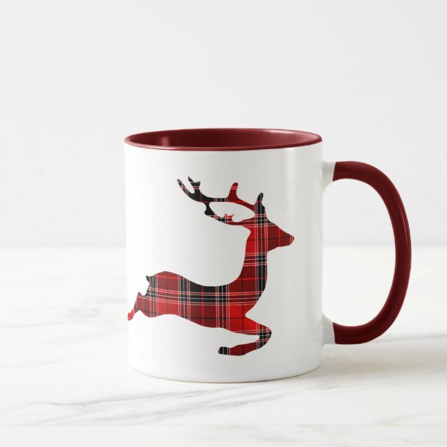 Caneca Red Tartan rendeer - Natal escocês (Direita)