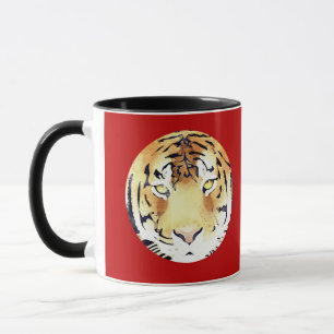 Caneca Red Tiger Watercolor Chinês Ano Novo 2022 Zodiac