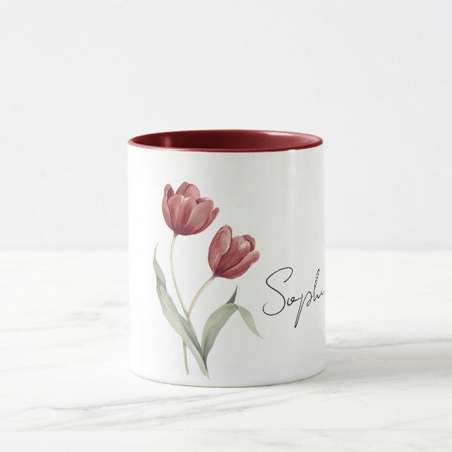 Caneca Red Tulip Flowers (Centro)