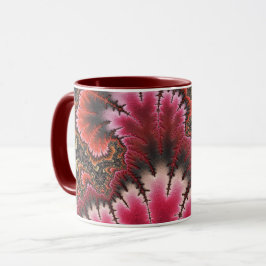 Caneca Red Velvet Fractal Art Nouveau Estilo Abstrato