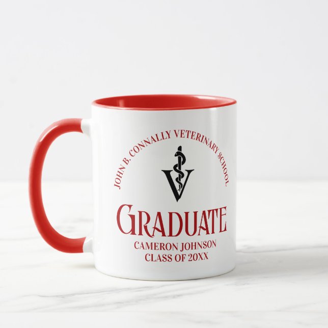 Caneca Red Veterinary School Graduation Custom (Esquerda)