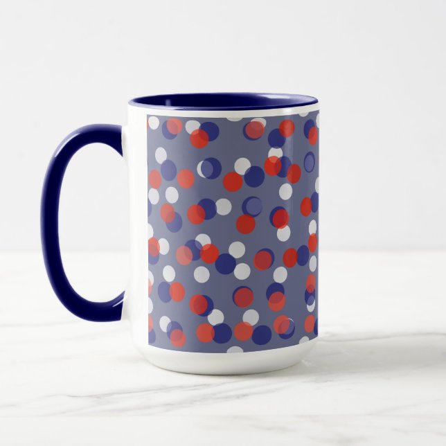 Caneca red, white and blue polka dots (Esquerda)