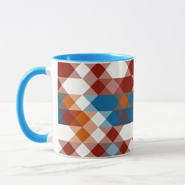 Caneca red white blue and orange geometric (Esquerda)