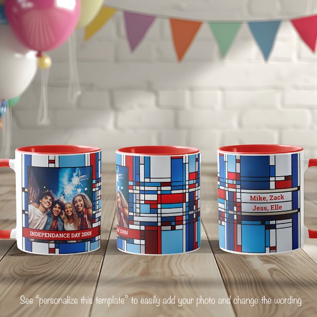 Caneca Red White Blue Patriótico Vidro Mantido Foto 019 (Criador carregado)