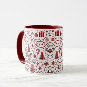 Caneca Red White Christmas Mug