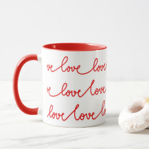 Caneca Red White Love Mug